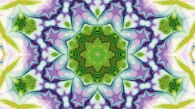 Soyut boya fırça mürekkep patlayabilir formanın düzgün kavramı simetrik desen süs dekoratif Kaleidoscope hareketi geometrik daire ve yıldız şekiller