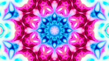 Soyut boya fırça mürekkep patlayabilir formanın düzgün kavramı simetrik desen süs dekoratif Kaleidoscope hareketi geometrik daire ve yıldız şekiller