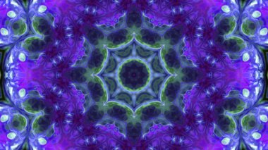 Soyut boya fırça mürekkep patlayabilir formanın düzgün kavramı simetrik desen süs dekoratif Kaleidoscope hareketi geometrik daire ve yıldız şekiller