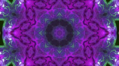 Soyut boya fırça mürekkep patlayabilir formanın düzgün kavramı simetrik desen süs dekoratif Kaleidoscope hareketi geometrik daire ve yıldız şekiller