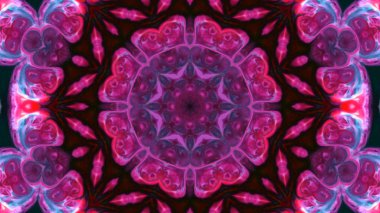 Soyut boya fırça mürekkep patlayabilir formanın düzgün kavramı simetrik desen süs dekoratif Kaleidoscope hareketi geometrik daire ve yıldız şekiller