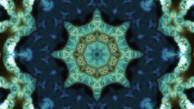 Soyut boya fırça mürekkep patlayabilir formanın düzgün kavramı simetrik desen süs dekoratif Kaleidoscope hareketi geometrik daire ve yıldız şekiller