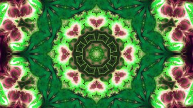 Soyut boya fırça mürekkep patlayabilir formanın düzgün kavramı simetrik desen süs dekoratif Kaleidoscope hareketi geometrik daire ve yıldız şekiller