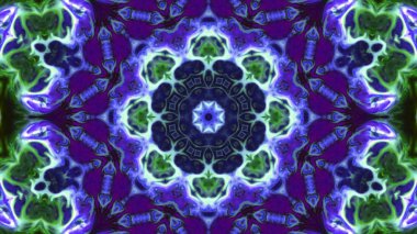 Soyut boya fırça mürekkep patlayabilir formanın düzgün kavramı simetrik desen süs dekoratif Kaleidoscope hareketi geometrik daire ve yıldız şekiller