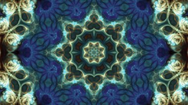 Soyut boya fırça mürekkep patlayabilir formanın düzgün kavramı simetrik desen süs dekoratif Kaleidoscope hareketi geometrik daire ve yıldız şekiller