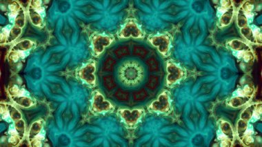 Soyut boya fırça mürekkep patlayabilir formanın düzgün kavramı simetrik desen süs dekoratif Kaleidoscope hareketi geometrik daire ve yıldız şekiller