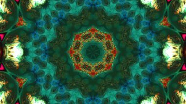 Soyut boya fırça mürekkep patlayabilir formanın düzgün kavramı simetrik desen süs dekoratif Kaleidoscope hareketi geometrik daire ve yıldız şekiller