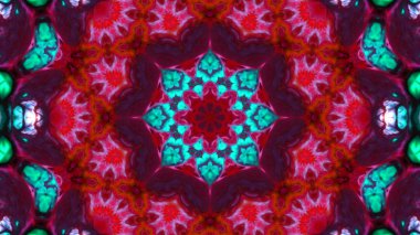 Soyut boya fırça mürekkep patlayabilir formanın düzgün kavramı simetrik desen süs dekoratif Kaleidoscope hareketi geometrik daire ve yıldız şekiller