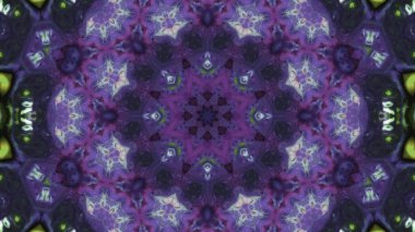 Soyut boya fırça mürekkep patlayabilir formanın düzgün kavramı simetrik desen süs dekoratif Kaleidoscope hareketi geometrik daire ve yıldız şekiller