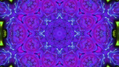 Soyut boya fırça mürekkep patlayabilir formanın düzgün kavramı simetrik desen süs dekoratif Kaleidoscope hareketi geometrik daire ve yıldız şekiller