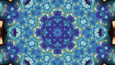 Soyut boya fırça mürekkep patlayabilir formanın düzgün kavramı simetrik desen süs dekoratif Kaleidoscope hareketi geometrik daire ve yıldız şekiller