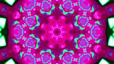 Soyut boya fırça mürekkep patlayabilir formanın düzgün kavramı simetrik desen süs dekoratif Kaleidoscope hareketi geometrik daire ve yıldız şekiller