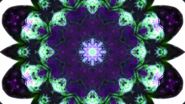 Soyut boya fırça mürekkep patlayabilir formanın düzgün kavramı simetrik desen süs dekoratif Kaleidoscope hareketi geometrik daire ve yıldız şekiller