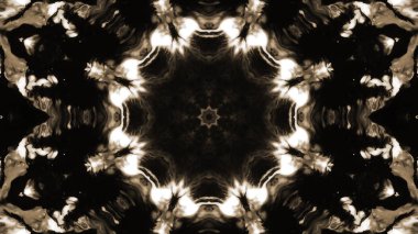 Soyut boya fırça mürekkep patlayabilir formanın düzgün kavramı simetrik desen süs dekoratif Kaleidoscope hareketi geometrik daire ve yıldız şekiller