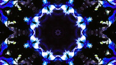 Soyut boya fırça mürekkep patlayabilir formanın düzgün kavramı simetrik desen süs dekoratif Kaleidoscope hareketi geometrik daire ve yıldız şekiller