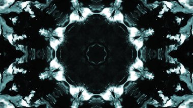 Soyut boya fırça mürekkep patlayabilir formanın düzgün kavramı simetrik desen süs dekoratif Kaleidoscope hareketi geometrik daire ve yıldız şekiller