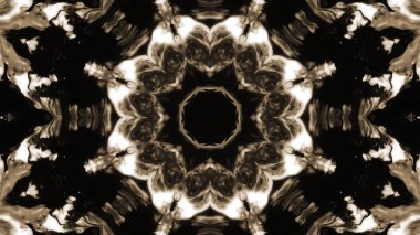 Soyut boya fırça mürekkep patlayabilir formanın düzgün kavramı simetrik desen süs dekoratif Kaleidoscope hareketi geometrik daire ve yıldız şekiller