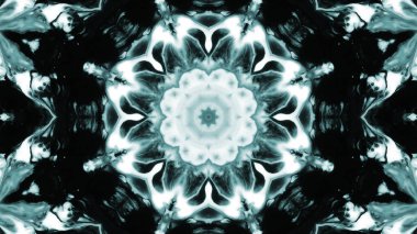 Soyut boya fırça mürekkep patlayabilir formanın düzgün kavramı simetrik desen süs dekoratif Kaleidoscope hareketi geometrik daire ve yıldız şekiller