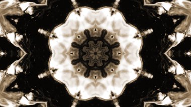 Soyut boya fırça mürekkep patlayabilir formanın düzgün kavramı simetrik desen süs dekoratif Kaleidoscope hareketi geometrik daire ve yıldız şekiller