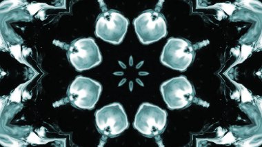 Soyut boya fırça mürekkep patlayabilir formanın düzgün kavramı simetrik desen süs dekoratif Kaleidoscope hareketi geometrik daire ve yıldız şekiller