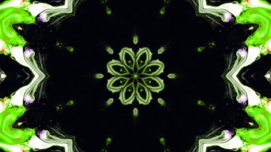 Soyut boya fırça mürekkep patlayabilir formanın düzgün kavramı simetrik desen süs dekoratif Kaleidoscope hareketi geometrik daire ve yıldız şekiller