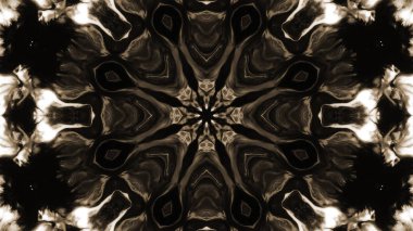 Soyut boya fırça mürekkep patlayabilir formanın düzgün kavramı simetrik desen süs dekoratif Kaleidoscope hareketi geometrik daire ve yıldız şekiller