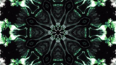 Soyut boya fırça mürekkep patlayabilir formanın düzgün kavramı simetrik desen süs dekoratif Kaleidoscope hareketi geometrik daire ve yıldız şekiller