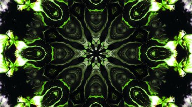 Soyut boya fırça mürekkep patlayabilir formanın düzgün kavramı simetrik desen süs dekoratif Kaleidoscope hareketi geometrik daire ve yıldız şekiller