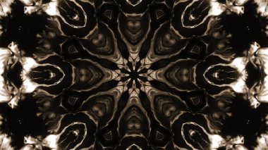 Soyut boya fırça mürekkep patlayabilir formanın düzgün kavramı simetrik desen süs dekoratif Kaleidoscope hareketi geometrik daire ve yıldız şekiller