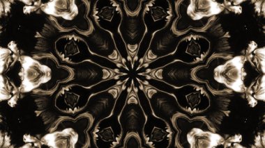 Soyut boya fırça mürekkep patlayabilir formanın düzgün kavramı simetrik desen süs dekoratif Kaleidoscope hareketi geometrik daire ve yıldız şekiller