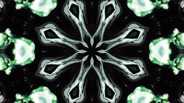 Soyut boya fırça mürekkep patlayabilir formanın düzgün kavramı simetrik desen süs dekoratif Kaleidoscope hareketi geometrik daire ve yıldız şekiller