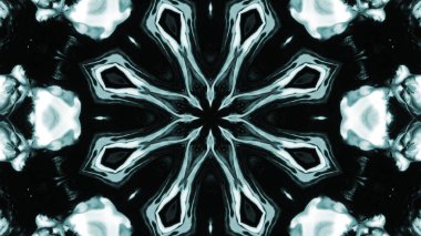 Soyut boya fırça mürekkep patlayabilir formanın düzgün kavramı simetrik desen süs dekoratif Kaleidoscope hareketi geometrik daire ve yıldız şekiller