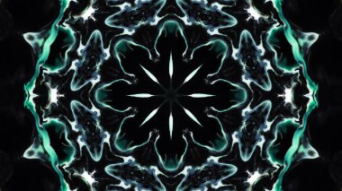 Soyut boya fırça mürekkep patlayabilir formanın düzgün kavramı simetrik desen süs dekoratif Kaleidoscope hareketi geometrik daire ve yıldız şekiller