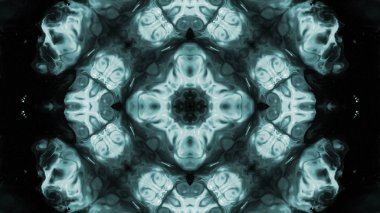 Soyut boya fırça mürekkep patlayabilir formanın düzgün kavramı simetrik desen süs dekoratif Kaleidoscope hareketi geometrik daire ve yıldız şekiller