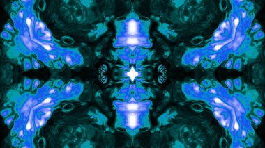 Soyut boya fırça mürekkep patlayabilir formanın düzgün kavramı simetrik desen süs dekoratif Kaleidoscope hareketi geometrik daire ve yıldız şekiller