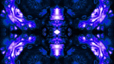 Soyut boya fırça mürekkep patlayabilir formanın düzgün kavramı simetrik desen süs dekoratif Kaleidoscope hareketi geometrik daire ve yıldız şekiller