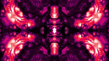 Soyut boya fırça mürekkep patlayabilir formanın düzgün kavramı simetrik desen süs dekoratif Kaleidoscope hareketi geometrik daire ve yıldız şekiller