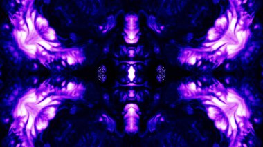 Soyut boya fırça mürekkep patlayabilir formanın düzgün kavramı simetrik desen süs dekoratif Kaleidoscope hareketi geometrik daire ve yıldız şekiller