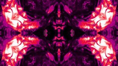 Soyut boya fırça mürekkep patlayabilir formanın düzgün kavramı simetrik desen süs dekoratif Kaleidoscope hareketi geometrik daire ve yıldız şekiller