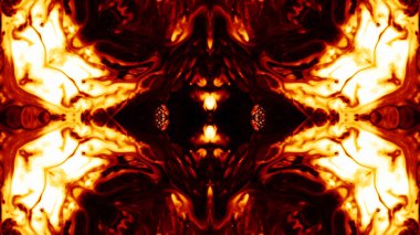 Soyut boya fırça mürekkep patlayabilir formanın düzgün kavramı simetrik desen süs dekoratif Kaleidoscope hareketi geometrik daire ve yıldız şekiller