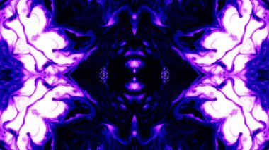 Soyut boya fırça mürekkep patlayabilir formanın düzgün kavramı simetrik desen süs dekoratif Kaleidoscope hareketi geometrik daire ve yıldız şekiller