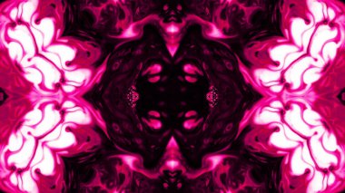 Soyut boya fırça mürekkep patlayabilir formanın düzgün kavramı simetrik desen süs dekoratif Kaleidoscope hareketi geometrik daire ve yıldız şekiller