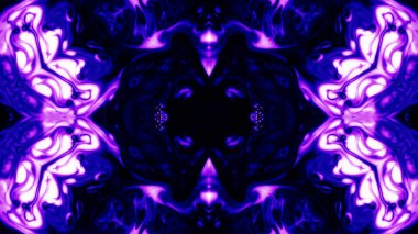 Soyut boya fırça mürekkep patlayabilir formanın düzgün kavramı simetrik desen süs dekoratif Kaleidoscope hareketi geometrik daire ve yıldız şekiller