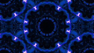 Soyut boya fırça mürekkep patlayabilir formanın düzgün kavramı simetrik desen süs dekoratif Kaleidoscope hareketi geometrik daire ve yıldız şekiller