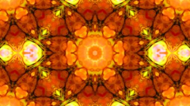 Soyut boya fırça mürekkep patlayabilir formanın düzgün kavramı simetrik desen süs dekoratif Kaleidoscope hareketi geometrik daire ve yıldız şekiller