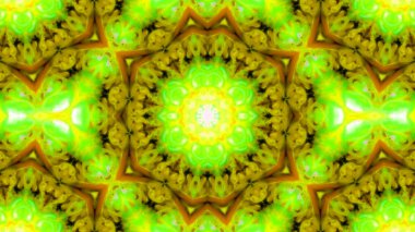 Soyut boya fırça mürekkep patlayabilir formanın düzgün kavramı simetrik desen süs dekoratif Kaleidoscope hareketi geometrik daire ve yıldız şekiller