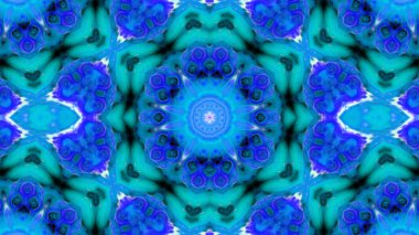 Soyut boya fırça mürekkep patlayabilir formanın düzgün kavramı simetrik desen süs dekoratif Kaleidoscope hareketi geometrik daire ve yıldız şekiller