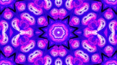 Soyut boya fırça mürekkep patlayabilir formanın düzgün kavramı simetrik desen süs dekoratif Kaleidoscope hareketi geometrik daire ve yıldız şekiller