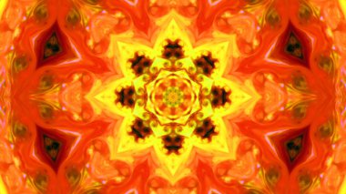 Soyut boya fırça mürekkep patlayabilir formanın düzgün kavramı simetrik desen süs dekoratif Kaleidoscope hareketi geometrik daire ve yıldız şekiller