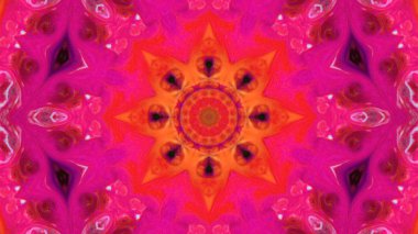 Soyut boya fırça mürekkep patlayabilir formanın düzgün kavramı simetrik desen süs dekoratif Kaleidoscope hareketi geometrik daire ve yıldız şekiller